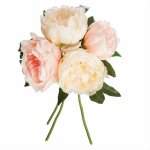 Pivoines artificielles 30cm bouquet de 4 fleurs - rose silumen