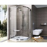 Pivot - cabine de douche quart de cercle pskk3 - 90, 87 - 90 cm, cadre chrome satin� / verre clair 37677u00z1 ...
