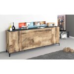 Dmora - placard dnatal, buffet de cuisine  6 portes, buffet de salon, 100% made in italy, cm 200x40h82, ...