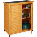 Relaxdays - placard de jardin, 3 tagres, toit plat inclin, double porte, hlp : 97x86, 5x47 cm, armoire ...