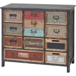 Hhg - jamais utilis] placard de pharmacien 069, commode, bois massif de sapin, vintage, style shabby ...
