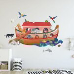 Plage - grand dcor panoramique dcoup, arche de no jour animaux , 83, 5 cm x 162 cm