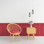 Plage - papier peint panoramique, rouge framboise, effet garantit trompe l'oeil, boiseries soubassement, ... Plage - papier peint panoramique, rouge framboise, effet garantit trompe l'oeil, boiseries soubassement, ...