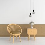 Plage - papier peint panoramique, sable argile, effet trompe l'oeil, boiseries soubassement, 70 cm x ...