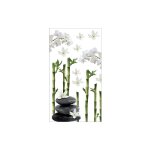 Plage - sticker rfrigrateur et lave vaisselle, bambous, orchides et galets dco zen, 180 cm x 100 ...