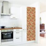 Plage - sticker réfrigérateur et lave vaisselle, fleurs seventies orange, 180 cm x 59, 5 cm Plage - sticker réfrigérateur et lave vaisselle, fleurs seventies orange, 180 cm x 59, 5 cm