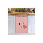 Sticker r�frig�rateur et lave vaisselle, smiley rose bisou coeur amour d�co, 75 cm x 49 cm