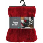 Douceur d'intrieur - plaid 180x220 cm - imitation fourrure - rouge
