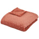 Plaid berlingot flanelle rose terracotta 75x100cm atmosphera cr�ateur d'int�rieur