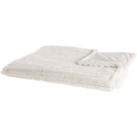 Beliani - plaid blanc cass en polyester 180 x 220 cm couvre lit doubl ultra doux au toucher et chaud ...