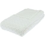 Plaid ecru fourrure boucl�e 120 x 160 cm - atmosphera