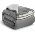 Memkey - plaid canape couverture polaire - jete de canape gris 150cmx200cm