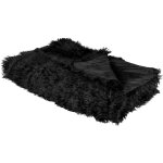 Plaid couvre - lit fourrure synthtique 150 x 200 cm en polyester noir delice