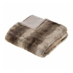 Pegane - plaid en fausse fourrure coloris blanc - longueur 160 x profondeur 1, 50 x hauteur 120 cm