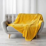 Plaid flanelle uni 'kalie' 180x220cm jaune