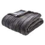 Plaid fourrure 120 x 160 cm atmosphera - gris fonc