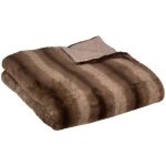 Atmosphera - plaid en fourrure grizzli nuance de marron 180 x 230 cm