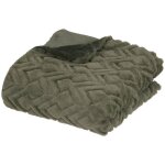 Atmosphera - plaid mara fausse fourrure vert kaki 180x230cm crateur d'intrieur