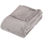 Plaid polaire microfibre - gris - 125 x 150 cm - effet ultra doux - livraison gratuite