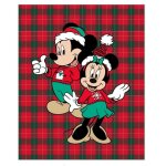 Aymax - plaid polaire disney mickey et minnie - no�l - rouge et vert 160x130cm