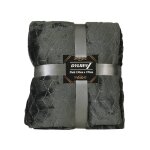 Atout ciel - plaid en flanelle � motif relief� g�om�trique, bleu canard, 130x170cm, polyester