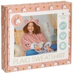 Sweat plaid  capuche licorne rose enfant atmosphera