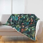 Plaid velours imprim� 'f�erie' 125x150cm vert