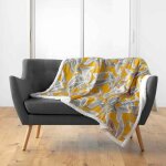 Plaid velours imprim� 'isibelle' 125x150cm jaune