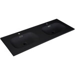 Mob - in - plan double vasque intégré en résine noire 140 cm studio Mob - in - plan double vasque intégré en résine noire 140 cm studio