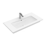 Plans de toilette avec meuble, 800 x 500 mm, angulaire, pour robinetterie  3 trou s, trou de robinetterie ...