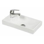 Discac - plan de toilette pour meuble lave - mains iris - largeur: 41 cm - profondeur: 23 cm - blanc ...