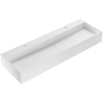Vente - unique - vasque suspendue en solid surface - blanc - l120 x l40 x h15 cm - yamdrok
