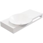 Vente - unique - plan vasque suspendu en solid surface avec porte serviettes - blanc - l100 x l54 x h20 ...