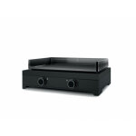 Plancha electrique fonte emaillee moderne 60cm caisson noir