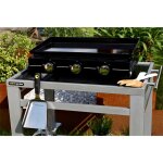 Plancha gaz  poser - 3 brleurs inox - noir - acier emaill - cook'in garden
