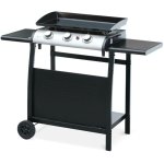 Plancha au gaz 3 brleurs sur chariot - porthos - 7. 55kw. plancha  gaz avec desserte . cuisine extrieure. ...