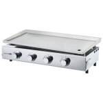 Plancha � gaz 4 feux ? surface de cuisson xxl 84 x 34 cm ? inox 5 mm ? allumage piezo int�gr� ? puissance ...