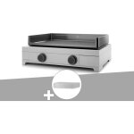 Plancha gaz modern 60 inox avec couvercle - forge adour