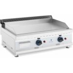 Plancha  gaz naturel en inox grill professionnel 75 cm 2 zones de cuisson 2 x 3 100 watts (plaque 74, ...