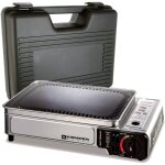 Plancha gaz portable 2300w plaque anti adhsive + valise de transport kemper