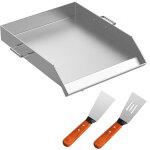 Mophorn - vevor plancha inox barbecue a charbon de bois plaque de cuisson en acier inoxydable 46 x 40cm ...