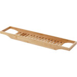 Hhg - planche pour baignoire 622, rack de d�pose, support baignoire, bambou 5x67x15cm