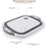 Planche � d�couper 3 en 1, bol � vaisselle pliable, panier de rangement pliable, panier de camping portable, ...