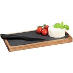 Planche  dcouper en bois ava wenko planche de cuisine en bois d'acacia certifi fsc , insert en ardoise ...