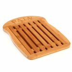 Edm - planche  pain en bambou avec bac de rcupration, dimensions 34 x 26 x 2 cm, idale pour trancher ...