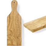 Planche de service en bois d'olivier avec poign�e 350 x 120 x 18 mm - hendi 505243