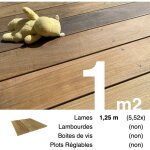Planches de terrasse bois exotique ipe pour 1 m� ? longueur 1, 25 m