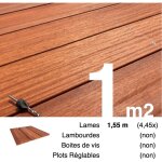 Planches de terrasse bois exotique padouk pour 1 m ? longueur 1, 55 m