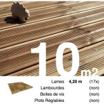 Terrasseenbois. fr - planches de terrasse pin autoclave marron pour 10 m ? longueur 4, 2 m