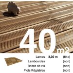 Terrasseenbois. fr - planches de terrasse pin autoclave marron pour 40 m ? longueur 3, 3 m ? livraison ...